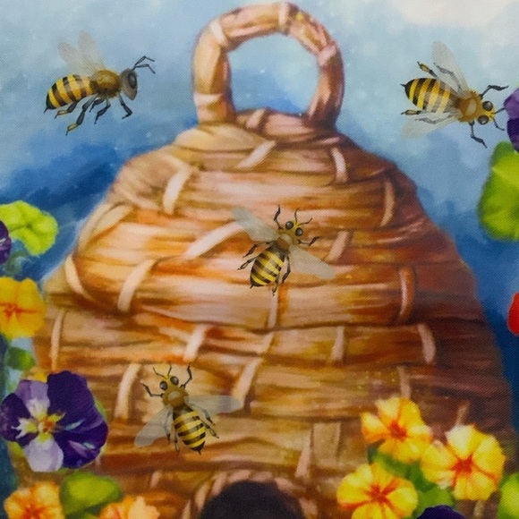 Garden Yard Flag Bee’s with Beehive Floral Colorful Multicolor 12 X 18 in - Picture 4 of 12